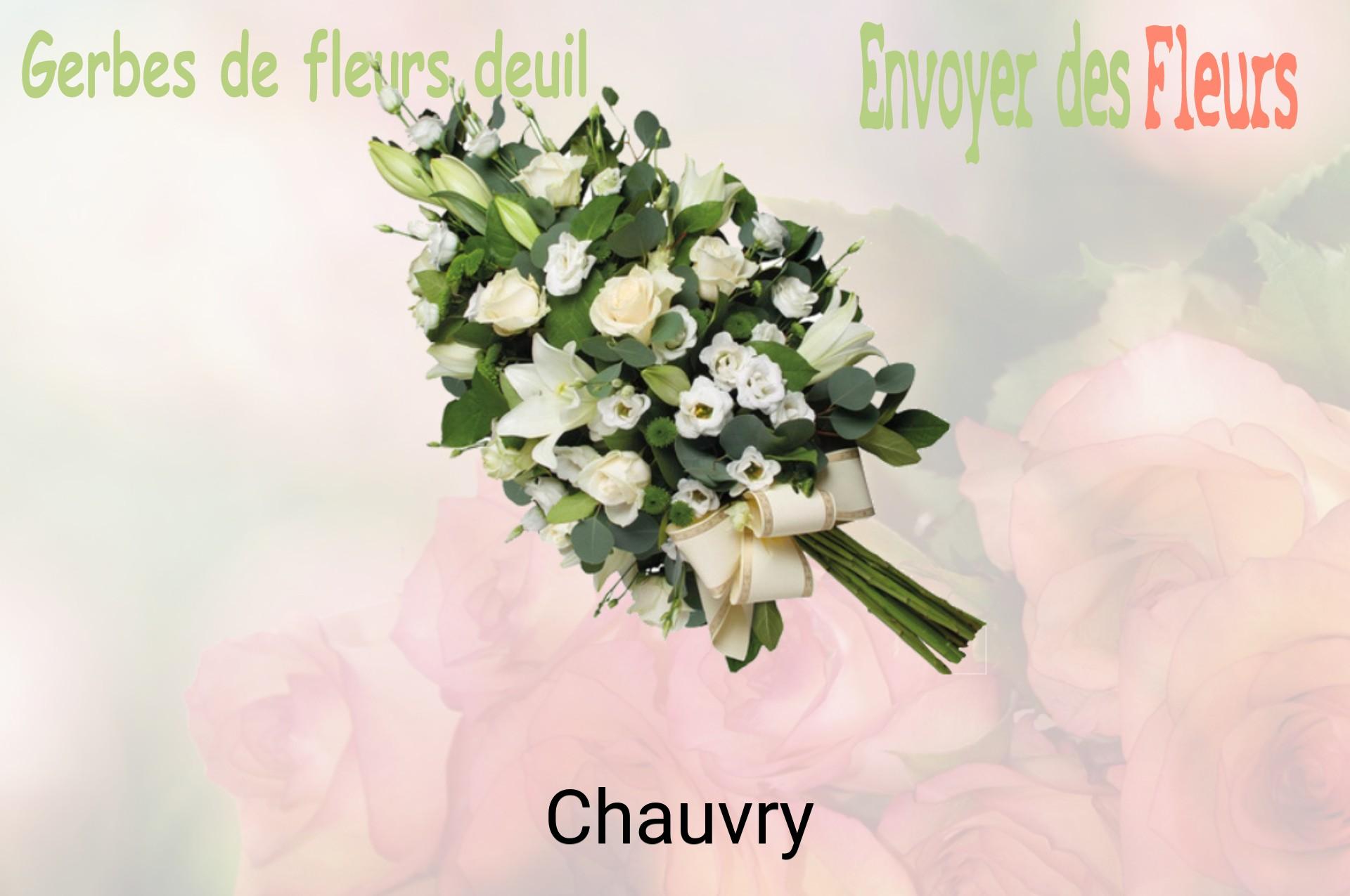 Gerbe de fleurs de deuil livrée à Chauvry